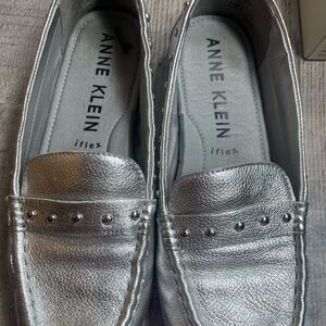 Anne Klein Metallic Silver Flats